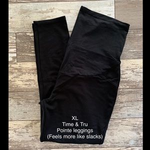 Time & Tru Maternity Ponte Leggings XL Black